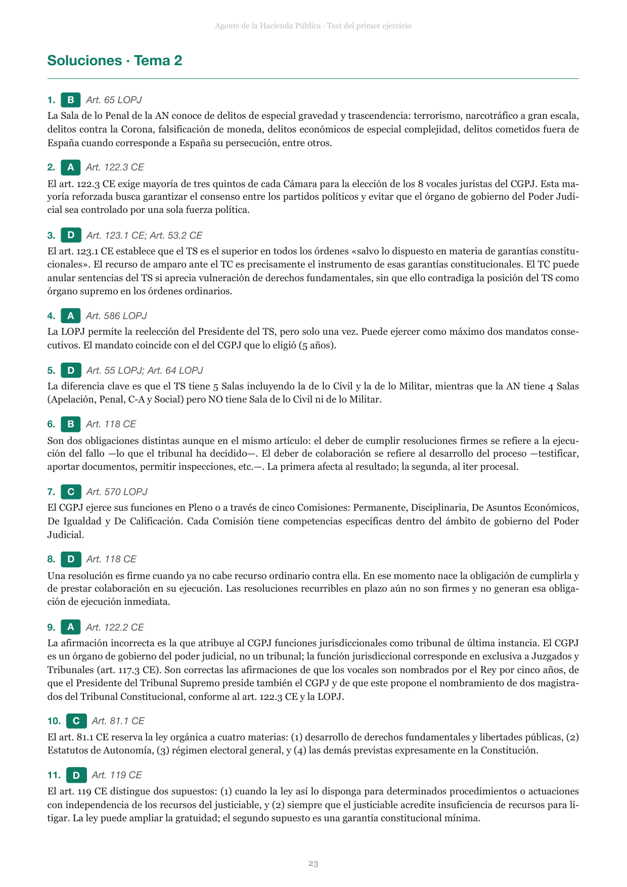 Página de soluciones explicadas del libro