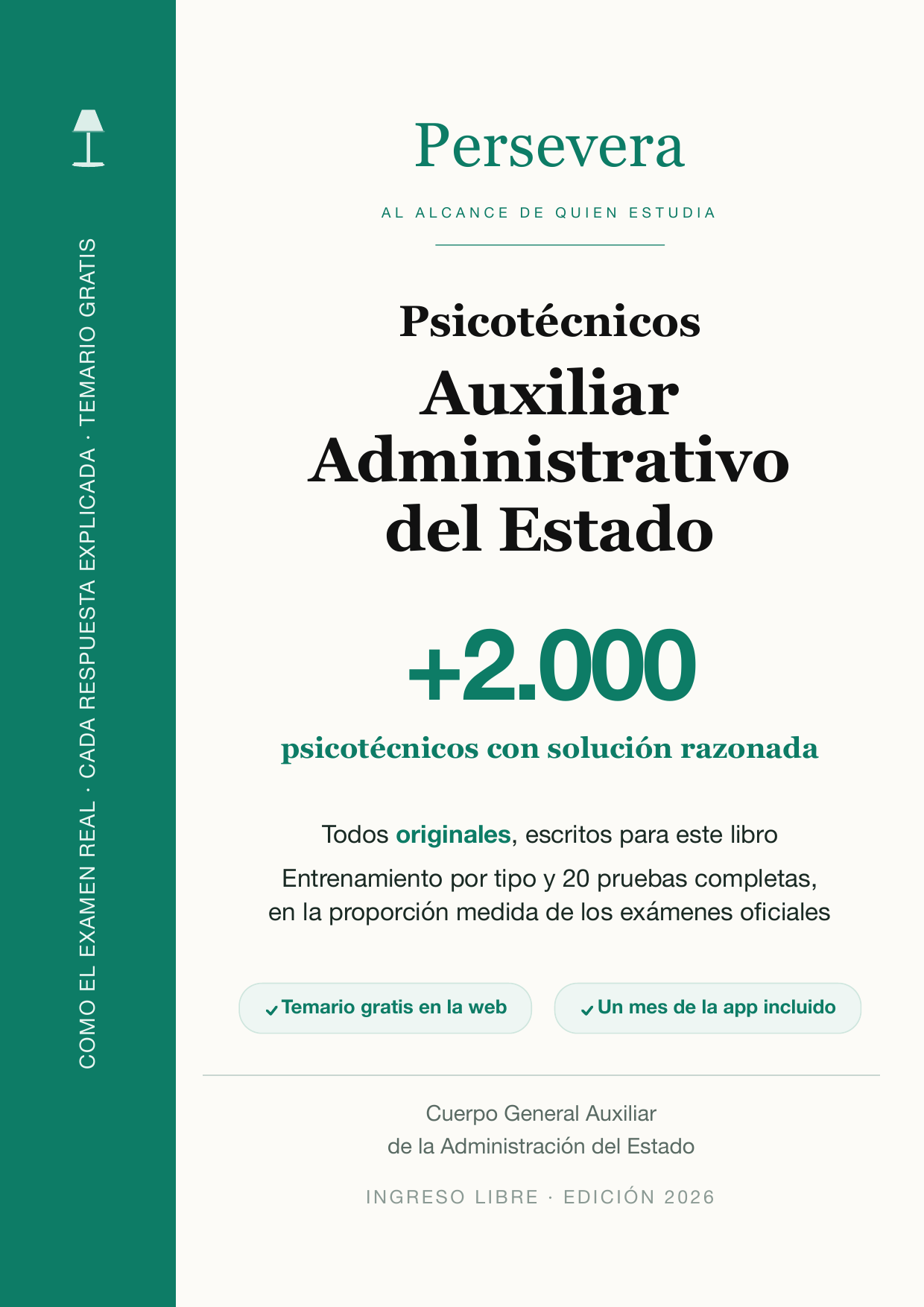 Cubierta del libro de psicotécnicos (Auxiliar Administrativo del Estado)