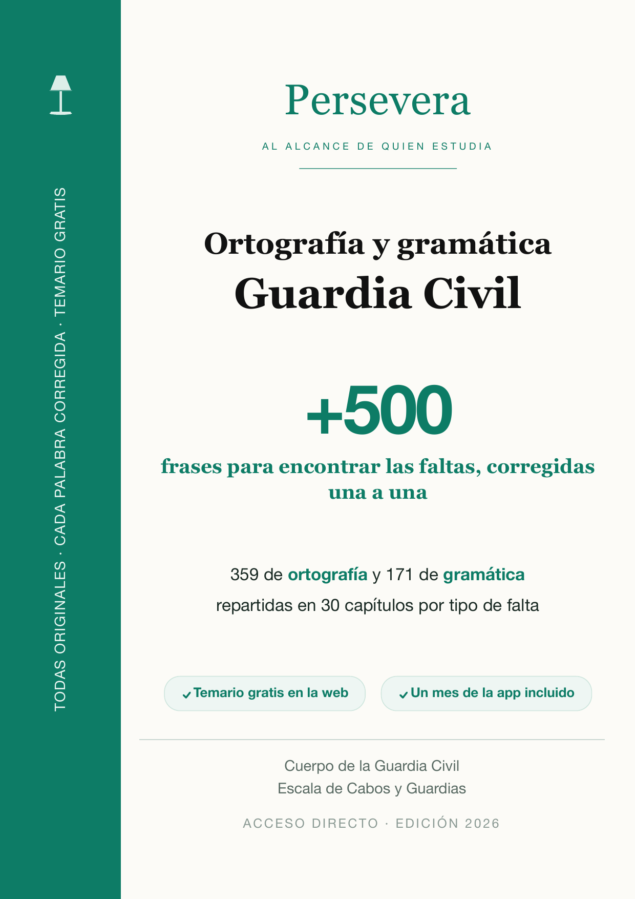 Cubierta del libro de ortografía y gramática (Guardia Civil)