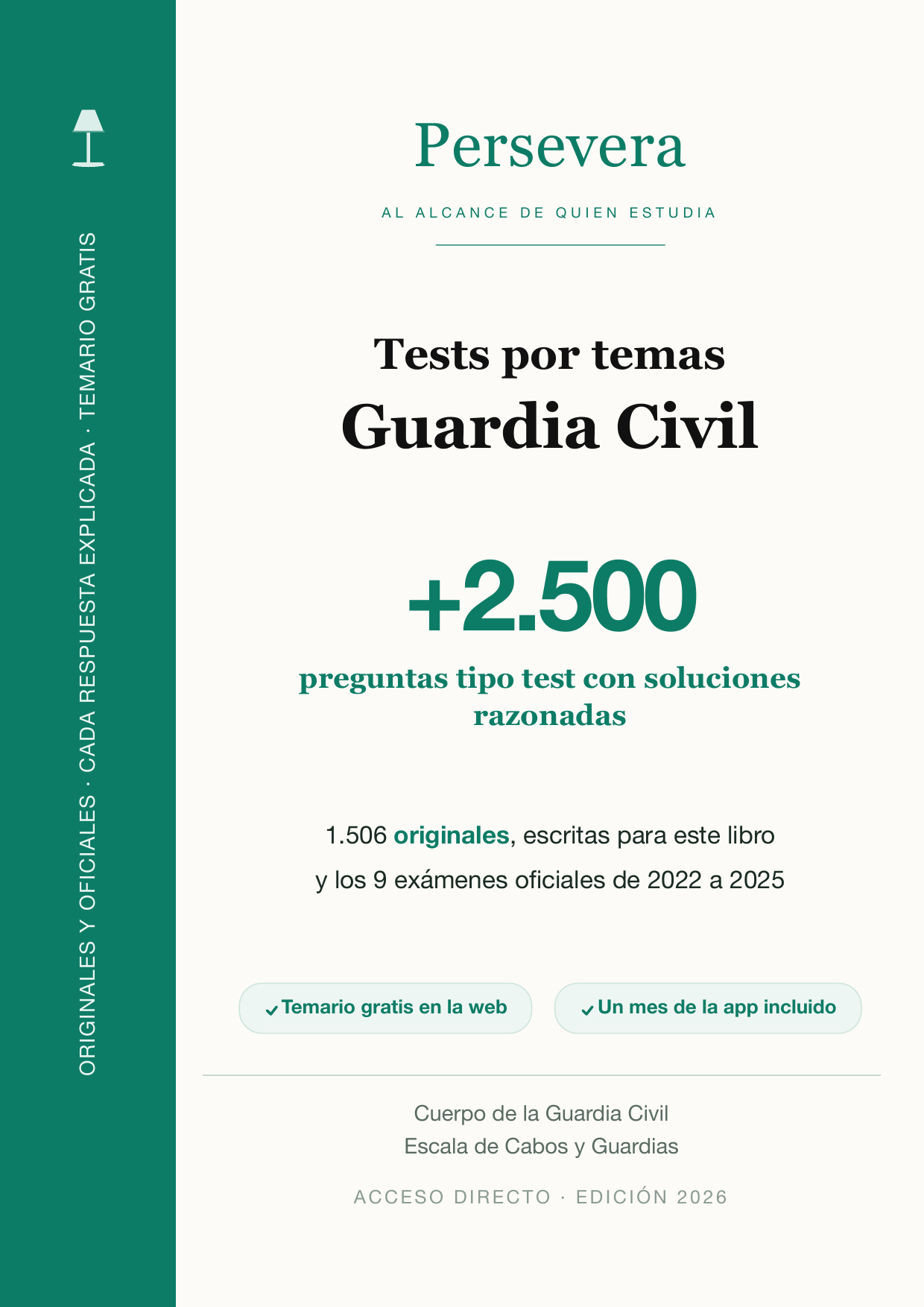 Cubierta del libro de tests por temas (Guardia Civil)